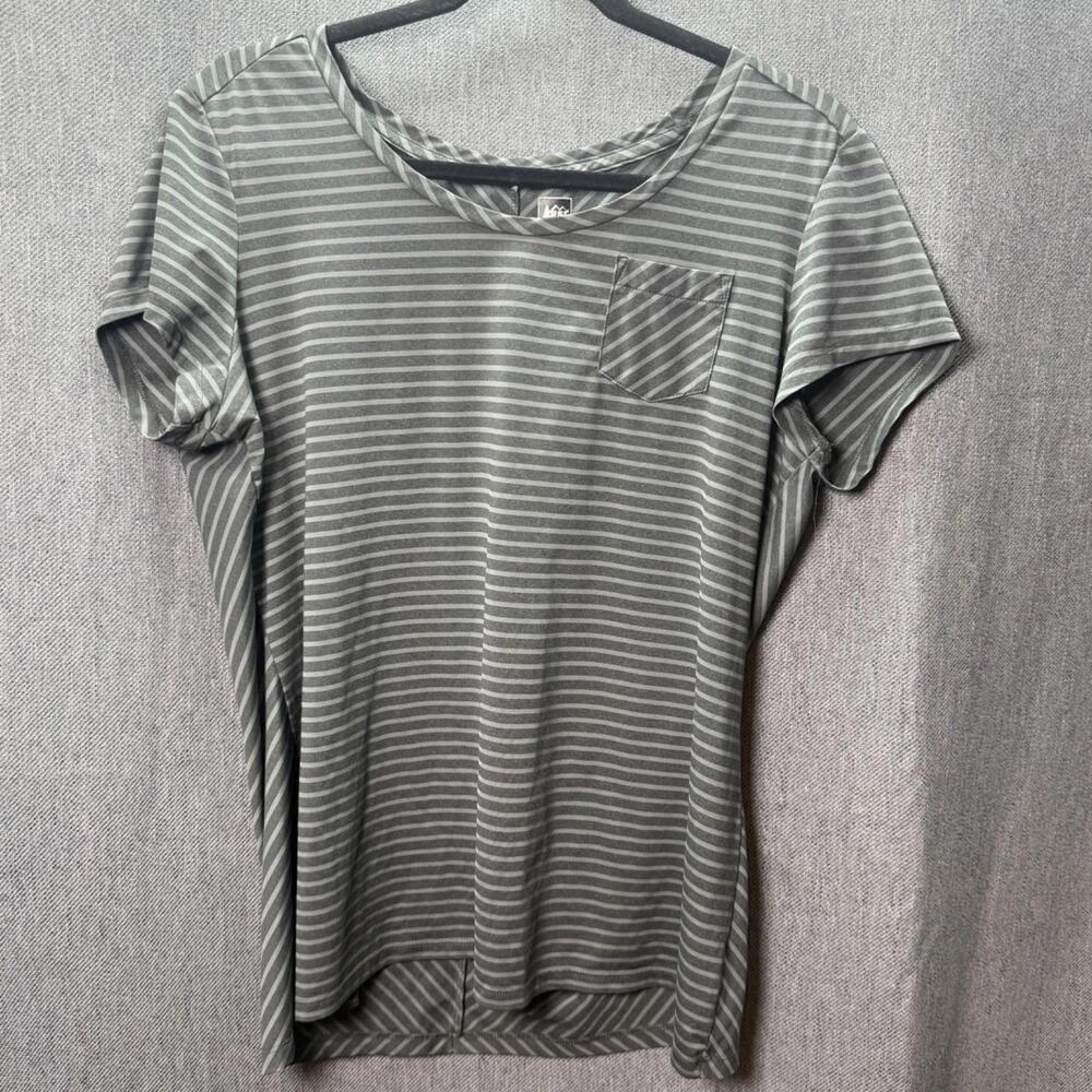 REI Women's‎ M Striped Pocket Crew Tee